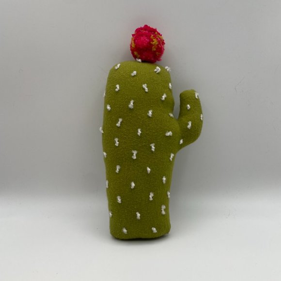 Handmade Cactus Plush Stuffed Toy with Pom Pom - Made in Portland Oregon - Picture 2 of 5